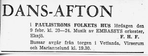 Paulistrom Folkets Hus 1952