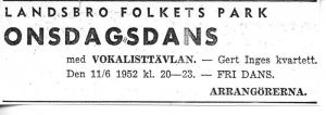 Folkets Park onsdagsdans 1952