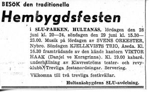 SLU parken Hultanas 1952